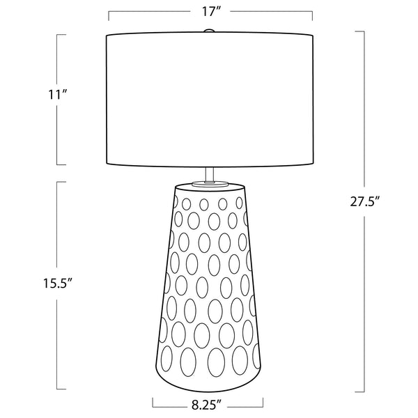 Kelvin Ceramic Table Lamp - Natural light can filter through perforations on t