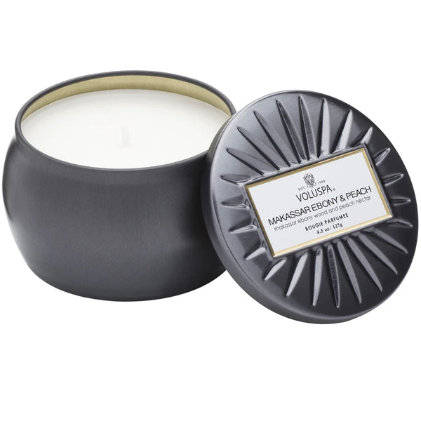 Makassar Ebony & Peach Candle