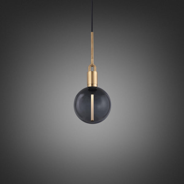 FORKED PENDANT / LINEAR / GLOBE / SMOKED / MEDIUM