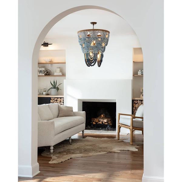 Coastal Living Ombre Wood Beaded Chandelier - This is a coastal chic wood-beaded chandelier. Woo