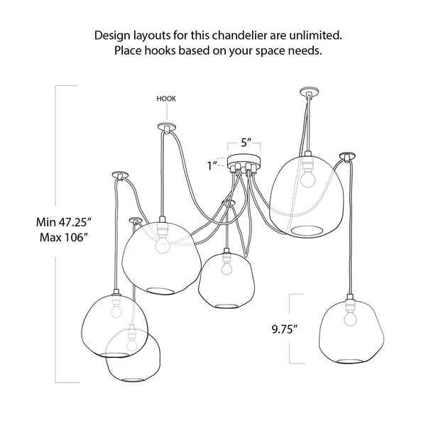 Molten Spider Large Light - Smoked-glass has an inherent beauty because of its