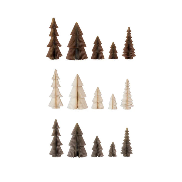 Paper Honeycomb Trees - Set of 5