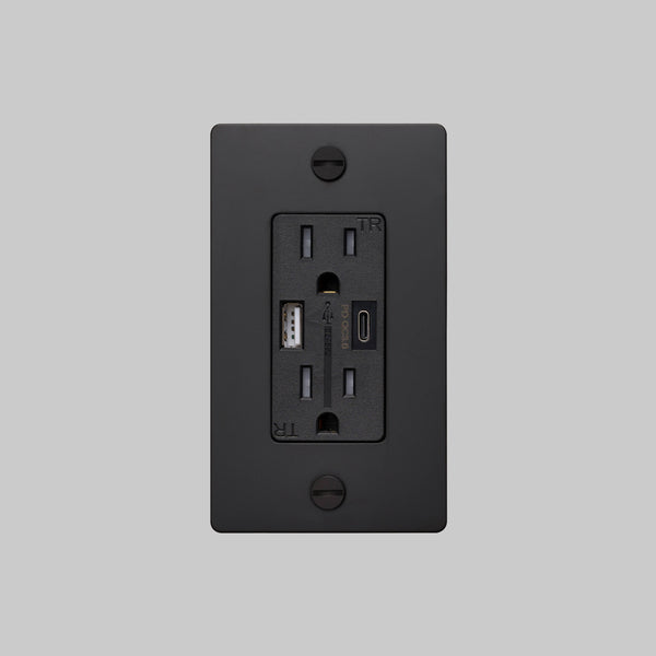1G DUPLEX OUTLET / USB A + C / CROSS / WITHOUT LOGO