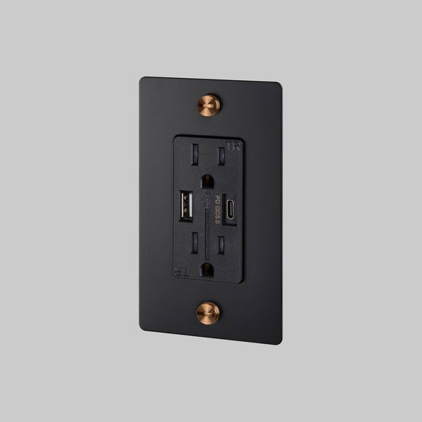 1G DUPLEX OUTLET / USB A + C / CROSS / WITHOUT LOGO