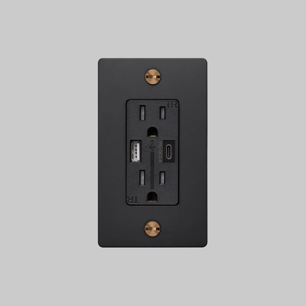1G DUPLEX OUTLET / USB A + C / CROSS / WITHOUT LOGO