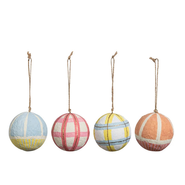 Round Paper Mache Ornaments