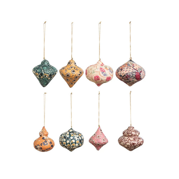 Paper Mache Block Print Ornament