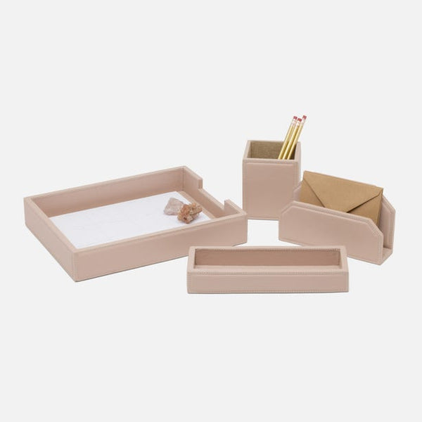 Dusty Rose Desk Accessory Set of 4