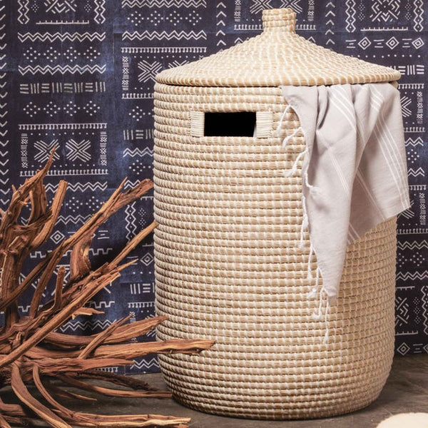 Whitewashed Seagrass Hamper