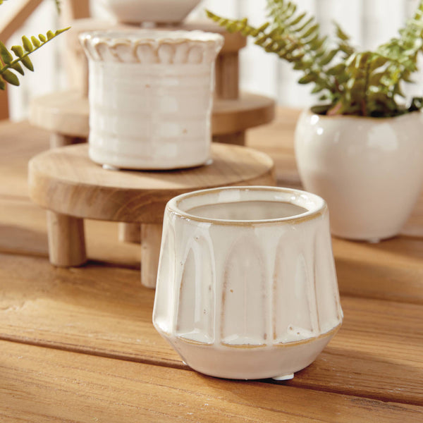 Dezie Mini Pots, Cream