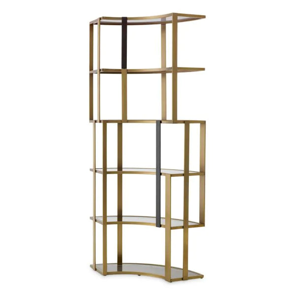 Curved Brass Bookcase