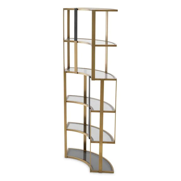 Curved Brass Bookcase