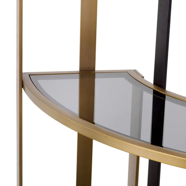 Curved Brass Bookcase