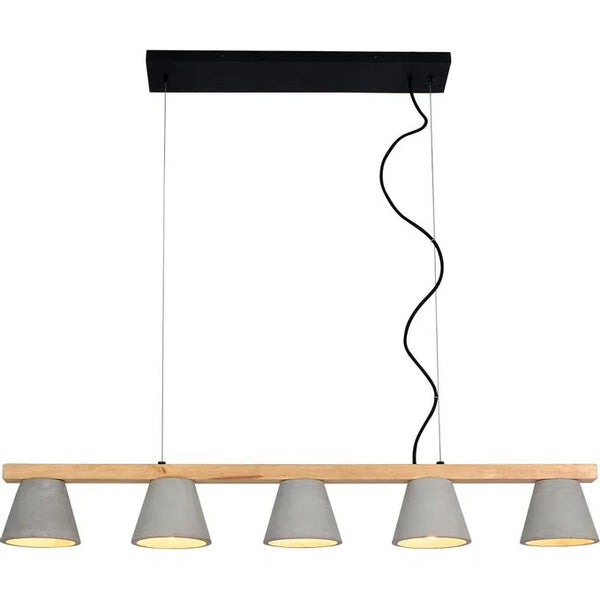 Concrete Rubber Wood Light Fixture