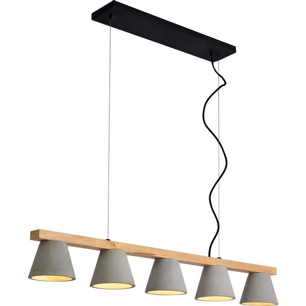 Concrete Rubber Wood Light Fixture