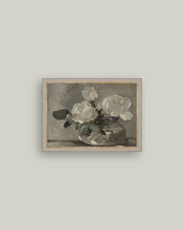 White Rose Vase