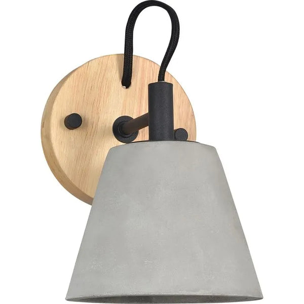 Concrete Rubber Wood Sconce