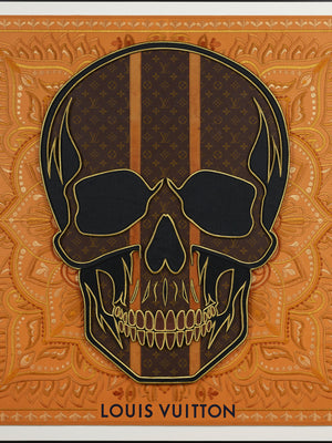 Memento Mori 40"x40" - Skulls serve as profound emblems, intricately wove