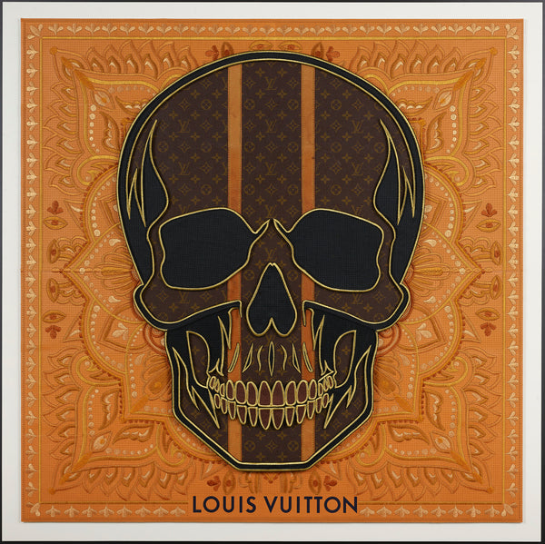 Memento Mori 40"x40" - Skulls serve as profound emblems, intricately wove