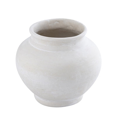 Natural White Paper Mache Pot