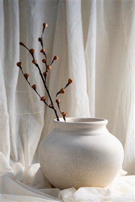 Natural White Paper Mache Pot