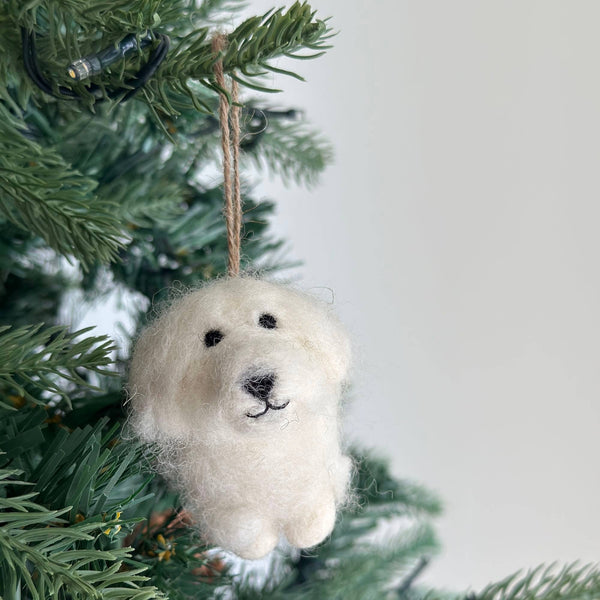 Felt Ornament - White Maltese Dog