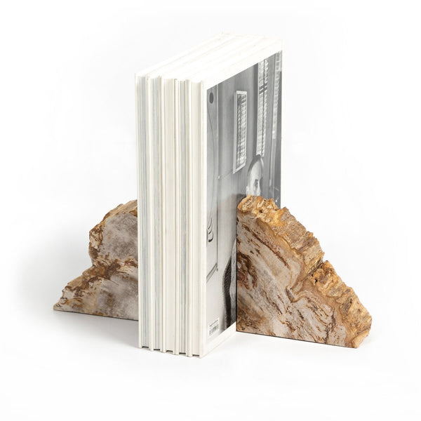 Petrified Wood Book Ends - Set of 2
