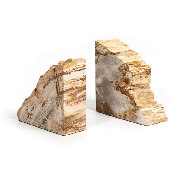 Petrified Wood Book Ends - Set of 2