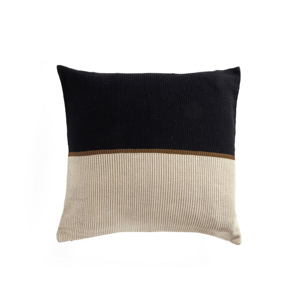 Handwoven Black & Beige Pillow - 22x22