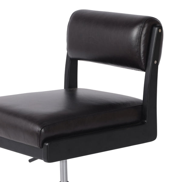 Leather Armless Desk Chair