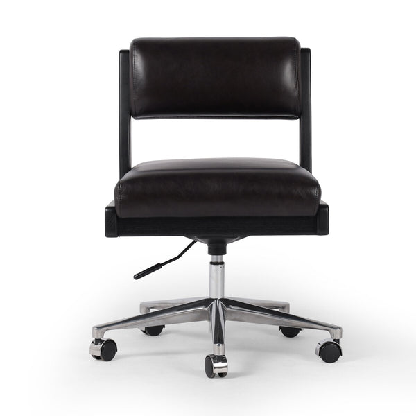 Leather Armless Desk Chair