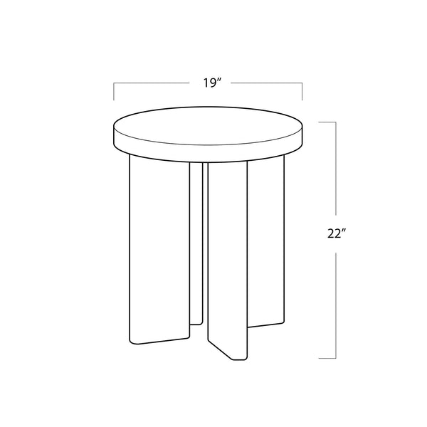 Fraya Round White Oak Side Table - Live from Detroit™