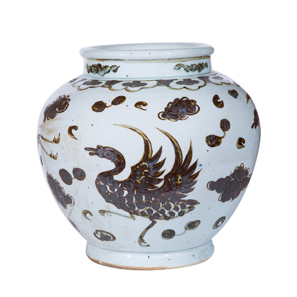 Brown Crane Jar