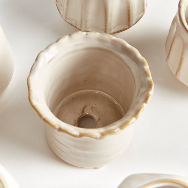 Dezie Mini Pots, Cream