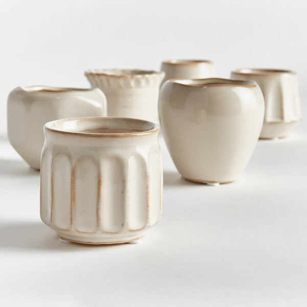 Dezie Mini Pots, Cream