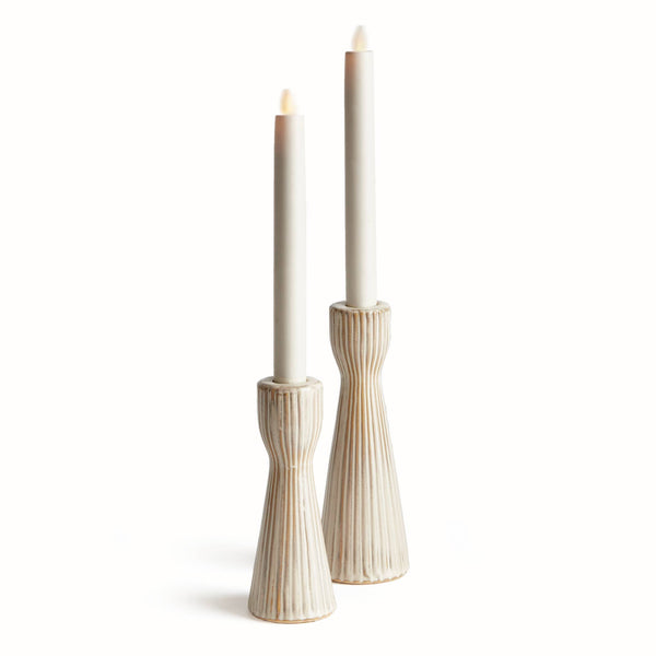 Lesley Taper Holders, Cream