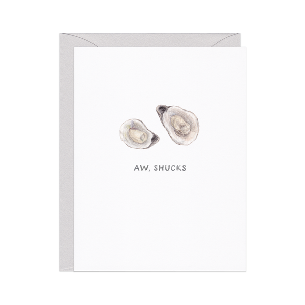 Aw Shucks Oysters — Coastal Food Pun Thanks Card