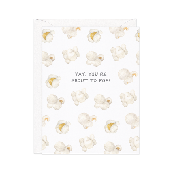 About To Pop Pregnancy — Food Pun Baby Shower Card