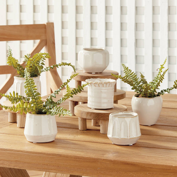 Dezie Mini Pots, Cream