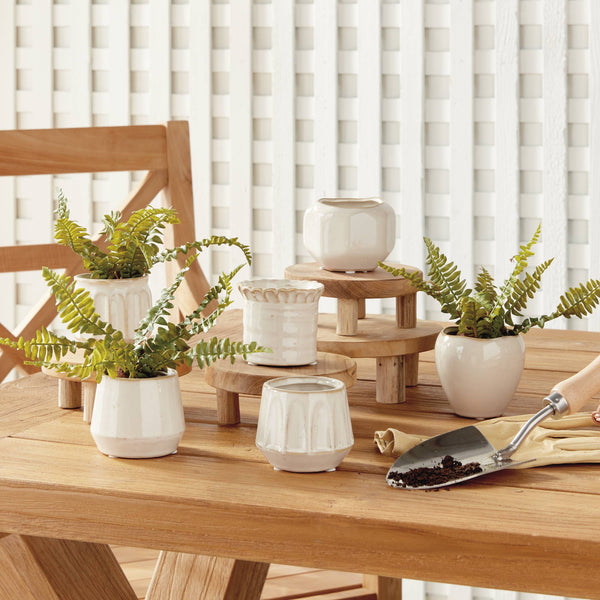 Dezie Mini Pots, Cream