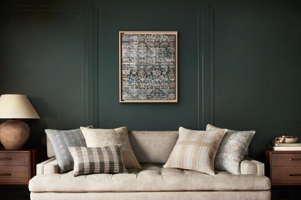Amber Lewis x Loloi Mahon Blue / Rust 2'-9" X 2'-3" Wall Art