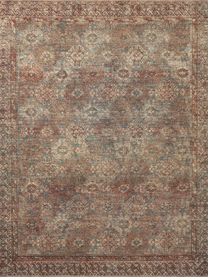 Amber Lewis x Loloi Billie Aqua / Rust 8'-6" x 11'-6" Area Rug