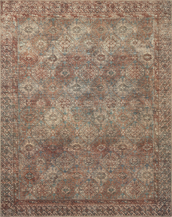 Amber Lewis x Loloi Billie Aqua / Rust 8'-6" x 11'-6" Area Rug