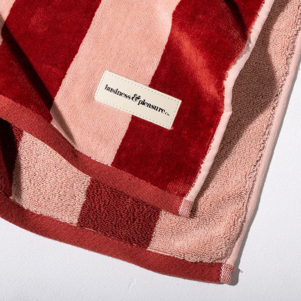 The Beach Towel / Terry Terracotta Stripe