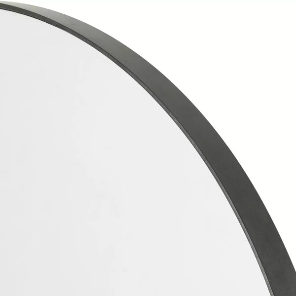 Rustic Black Round Mirror