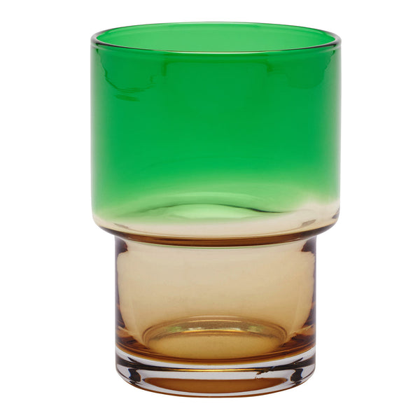 Green + Amber Tumbler Glass