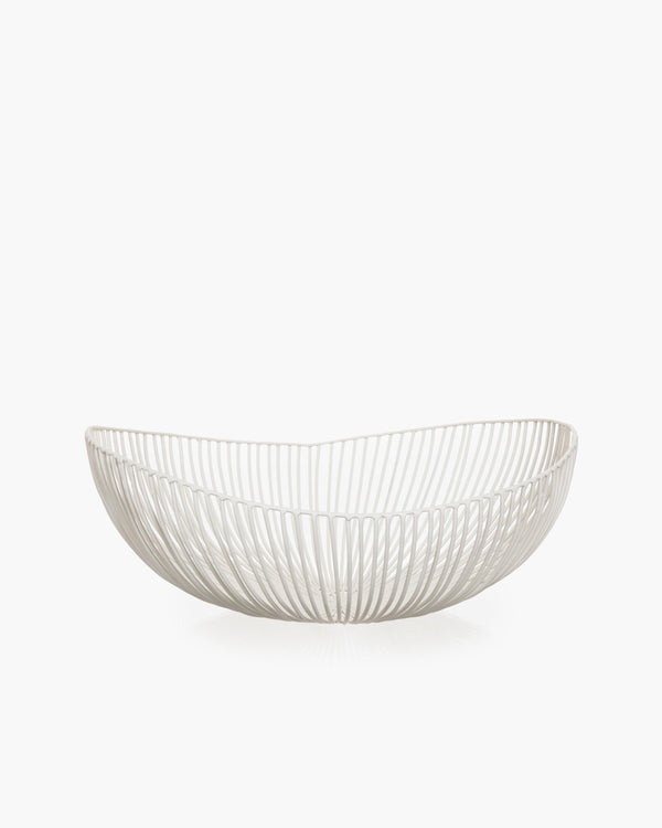 Oval White Meo Metal Basket