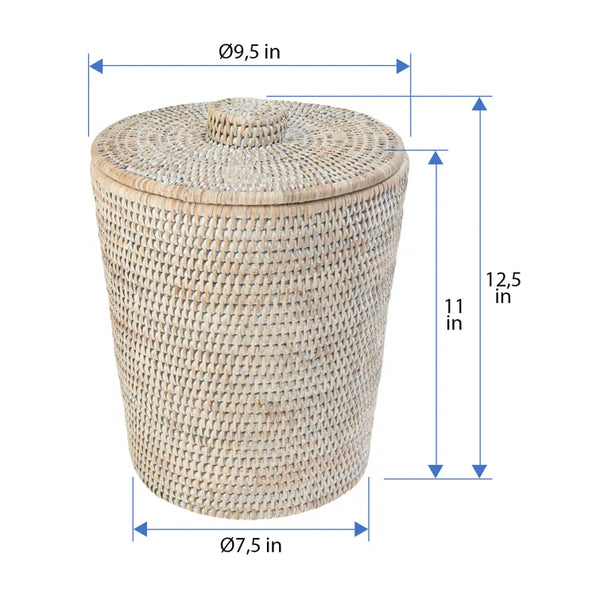 Wicker Trash Can