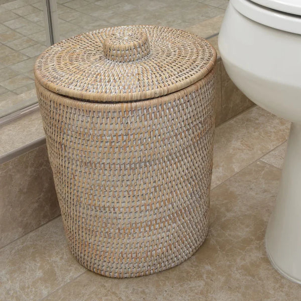 Wicker Trash Can