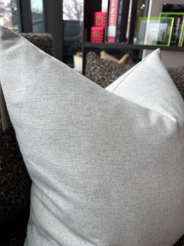 Grey Herringbone Pillow with Insert